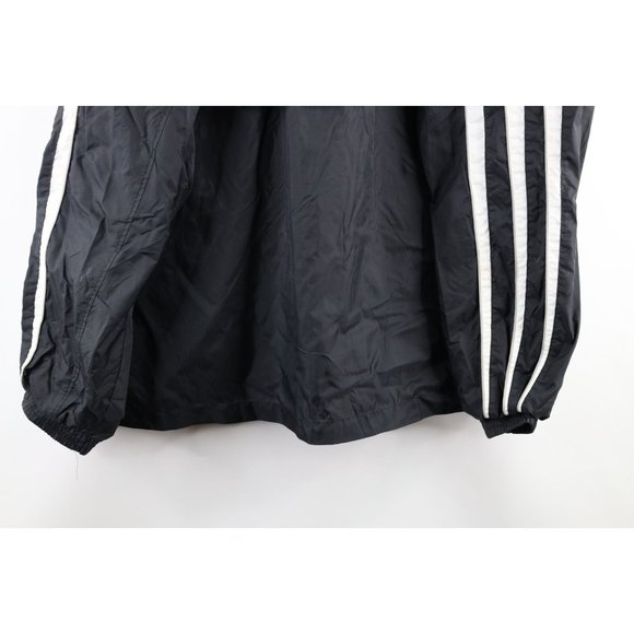 Vintage 90s Adidas Mens XL Spell Out Striped Lined Full Zip Windbreaker Jacket - Picture 12 of 12